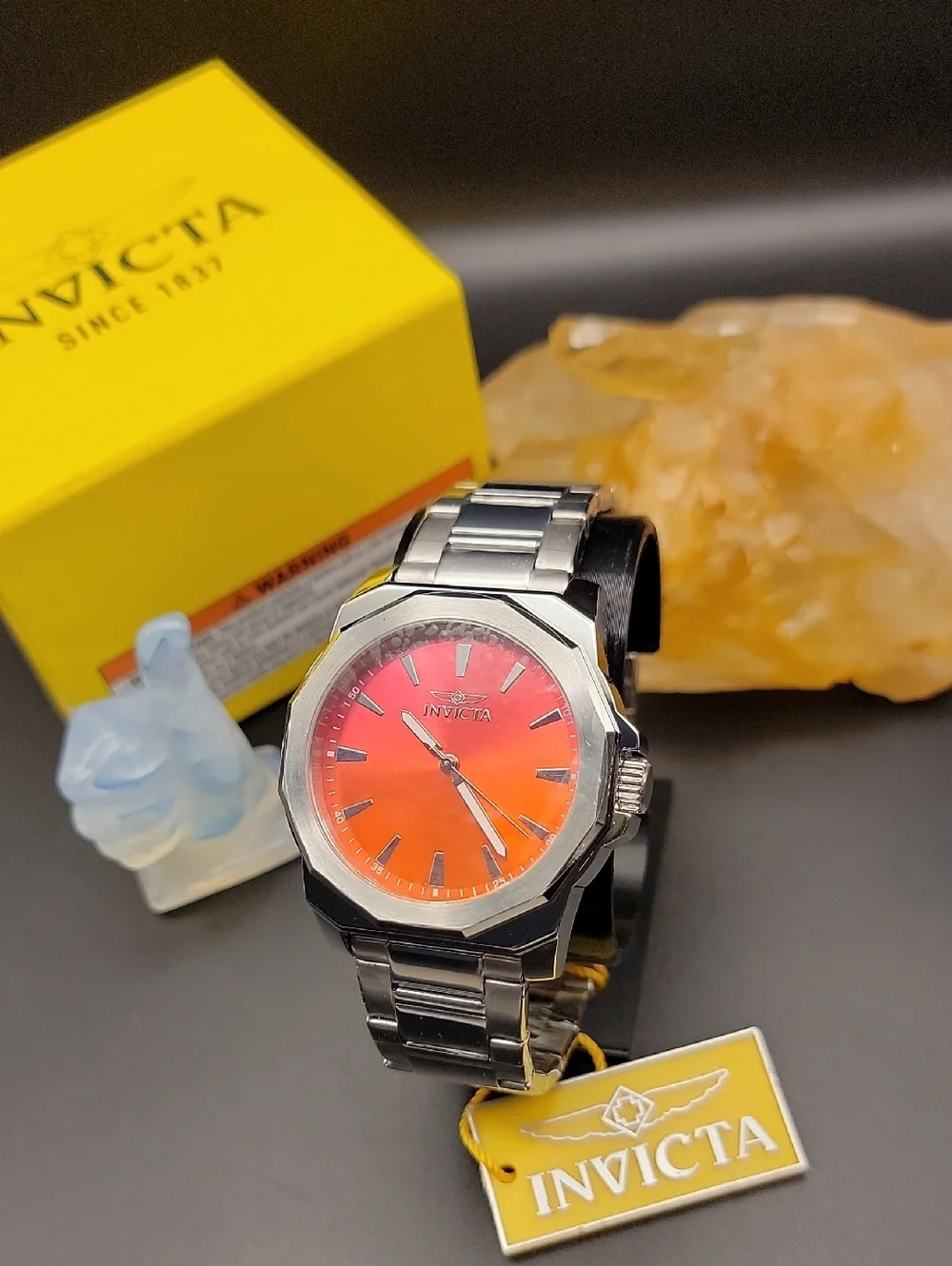 NWT 50982 Invicta Speedway Dominus 42mm Mens Watch Pink to Orange Gradient Dial